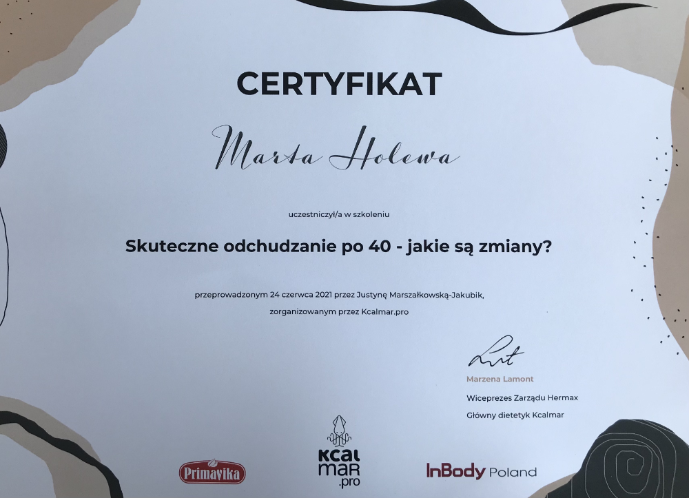 Certyfikat Marta Holewa